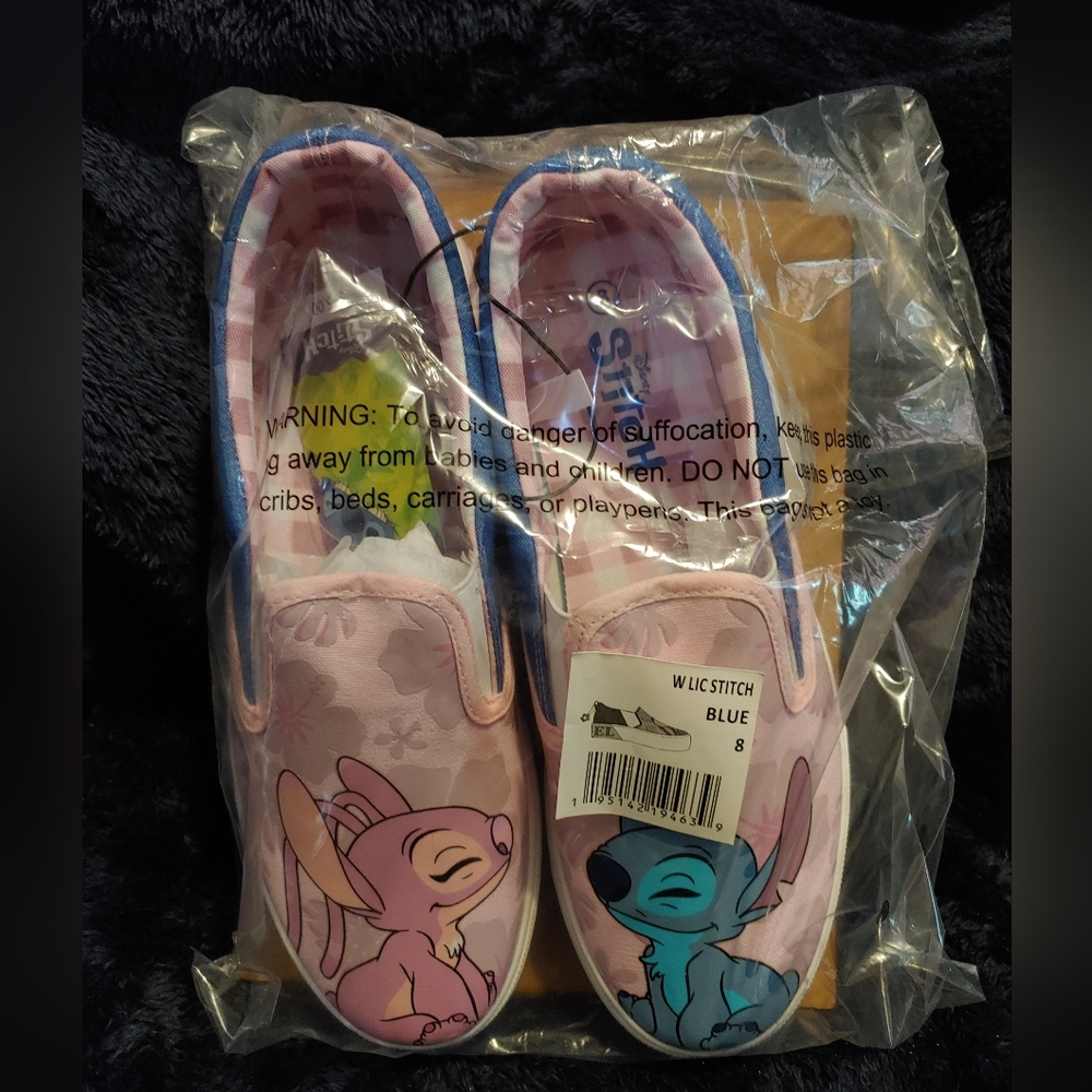 Disney "Stitch" Slip-on Sneakers  "Size 8"